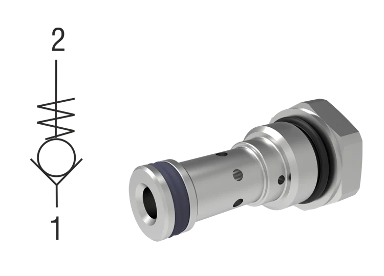 hydraulic cartridge check valve 2 way High-performance cartridge check valve for hydraulic manifold systems with compact screw-in design