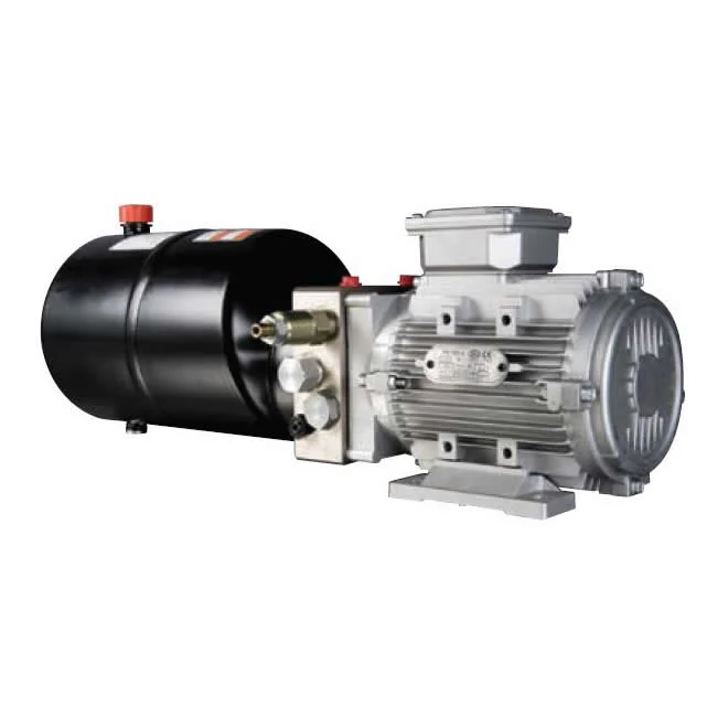 lift table hydraulic pump overview Industrial lift table hydraulic pump with AC motor and steel reservoir.