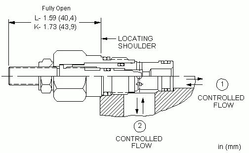 cartridge needle valve dimensions and flow diagram Cartridge needle valve dimensions and controlled flow diagram for hydraulic power unit applications