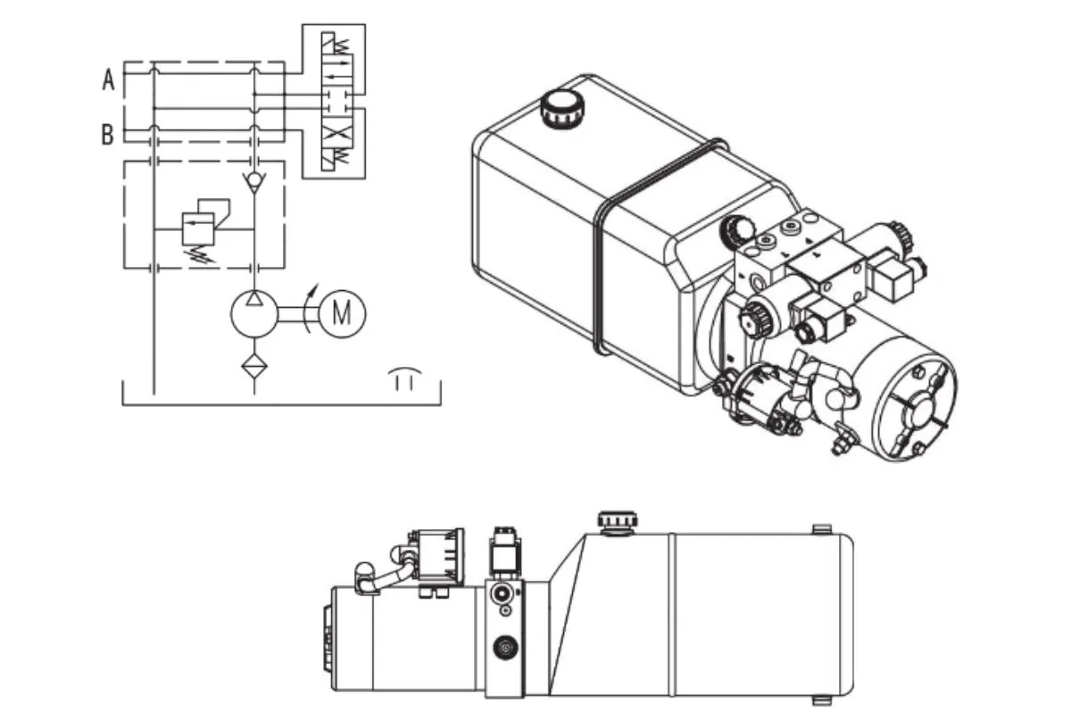 12v double acting hydraulic pump design