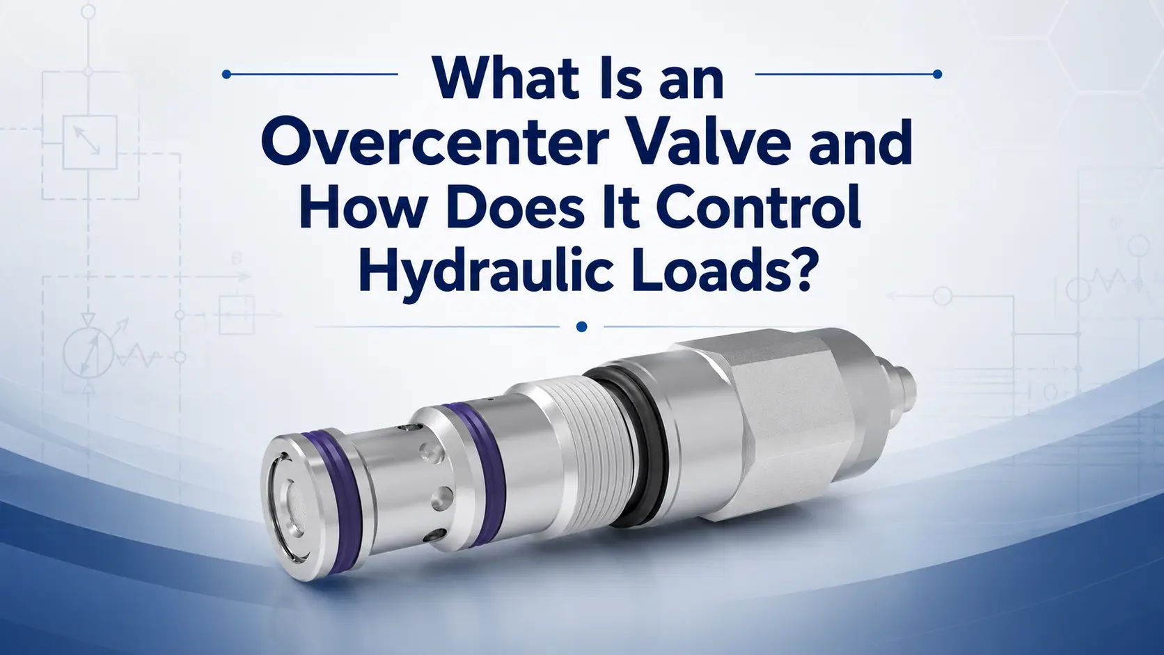 Overcenter valve hydraulic load control component for controlling hydraulic cylinder loads