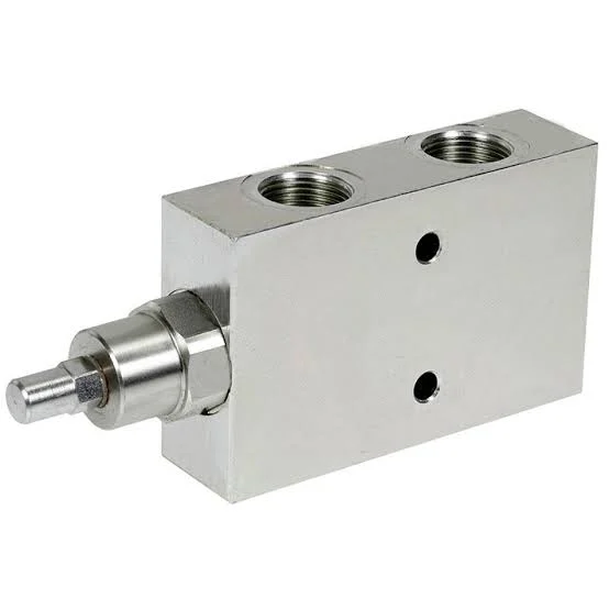 Adjustable overcenter valve in a hydraulic manifold block